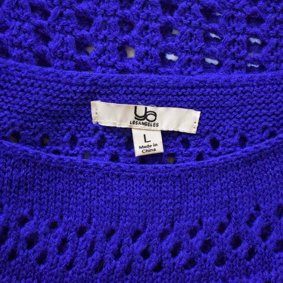 Ya Los Angeles Blue Open Knit Sweater - Picture 14 of 14